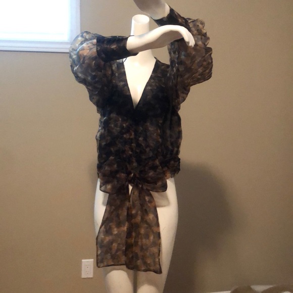 💞ZARA - NWT Sheer Wrap Top (L) - Picture 2 of 15